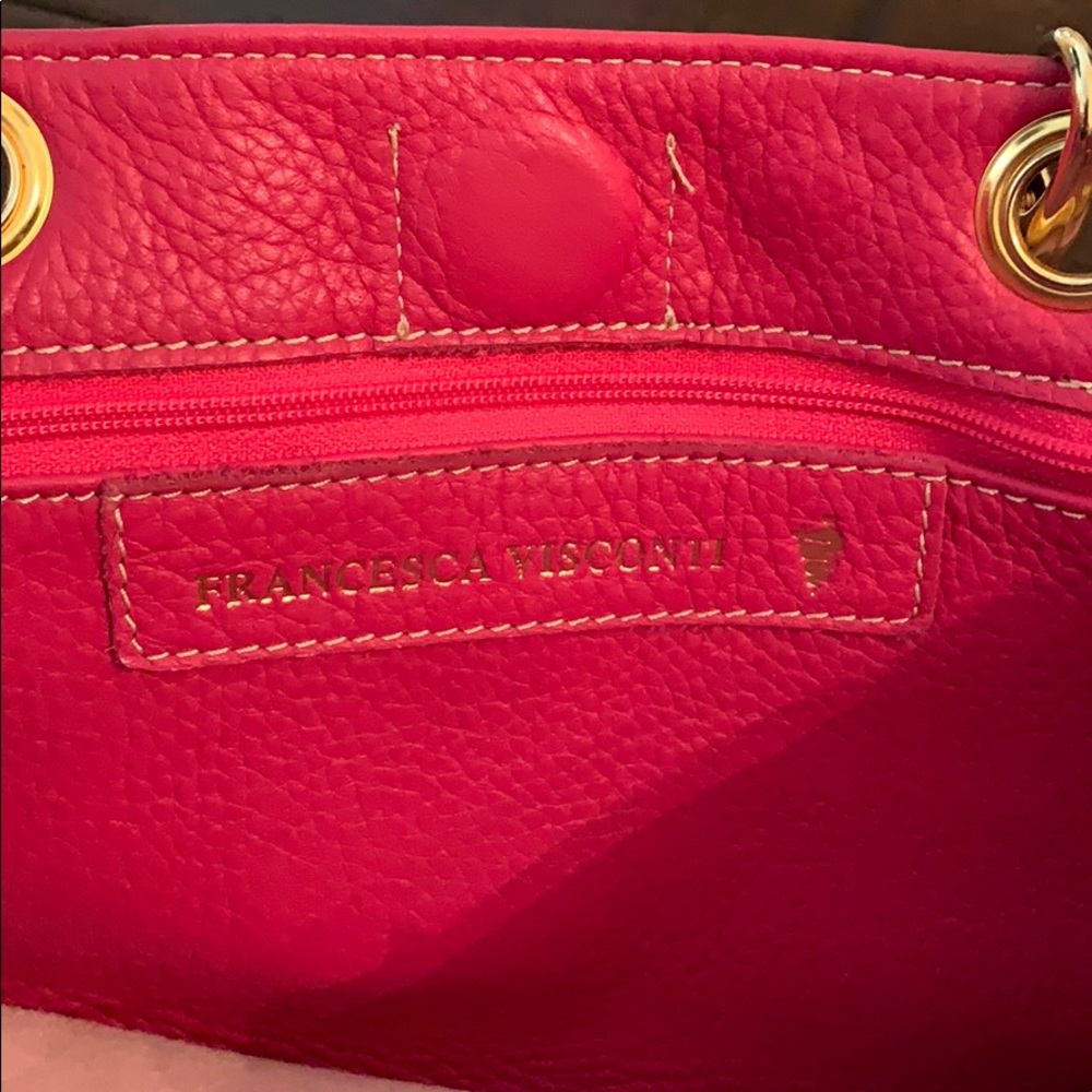 Francesca Visconti Pink on Pink Leather satchel 💕 - Picture 7 of 10